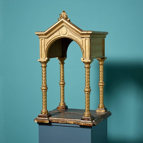 Antique 19Th Century Carved Gilt Sculpture Niche