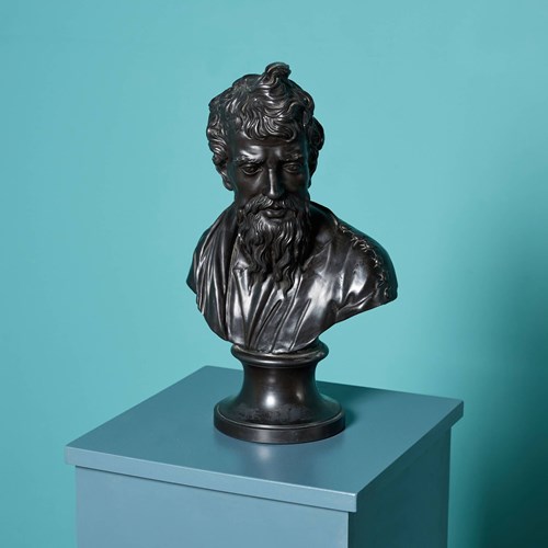 Antique Wedgwood Basalt Bust Of Plato