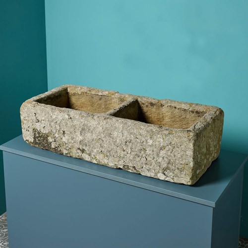 Antique 19Th Century Double Stone Sink