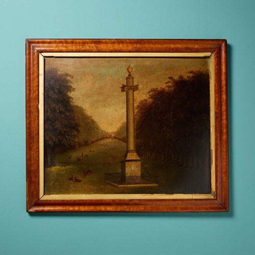 ‘The Monument’ (C.1800) English School Oil Painting Of The Ailesbury Column