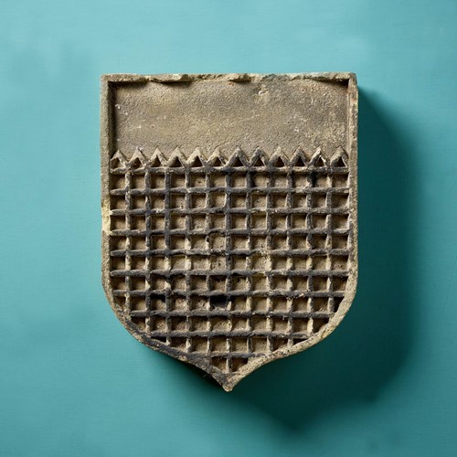 Weathered Antique Terracotta Architectural Shield Plaque