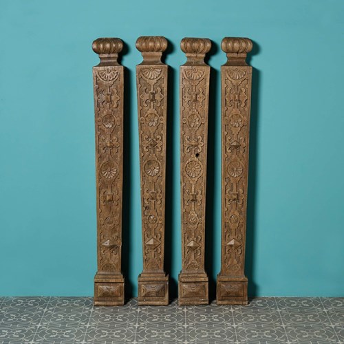 Set Of Four Jacobean Style English Oak Pilasters