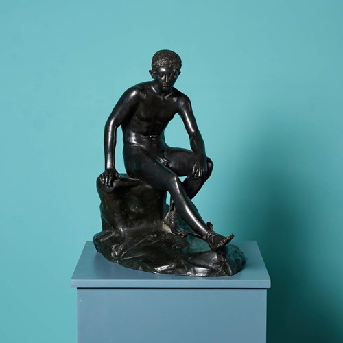 Italian Bronze Grand Tour Seated Hermes After The Antique