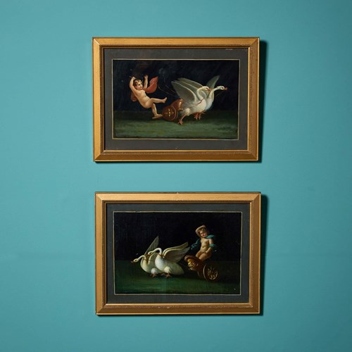 Pair Of Italian Grand Tour Framed Oil Paintings