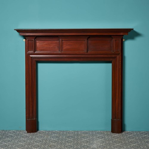 Victorian Panelled Walnut Antique Fire Surround