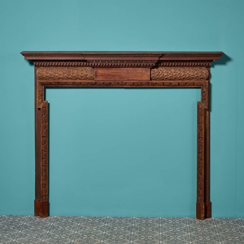 19Th Century Neoclassical Style Wooden Fireplace