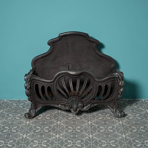 Antique Rococo Style Cast Iron Fire Grate