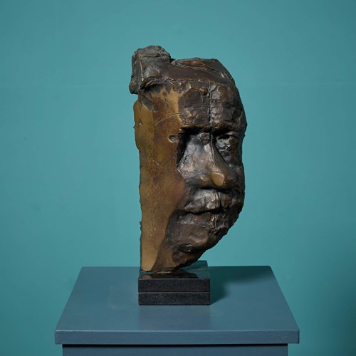 John W. Mills (1933-2023) Bronze Mask Of Rembrandt