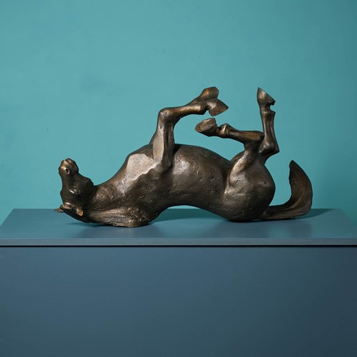 John W. Mills (1933-2023) Bronzed Sculpture Of ‘Rolling Horse'