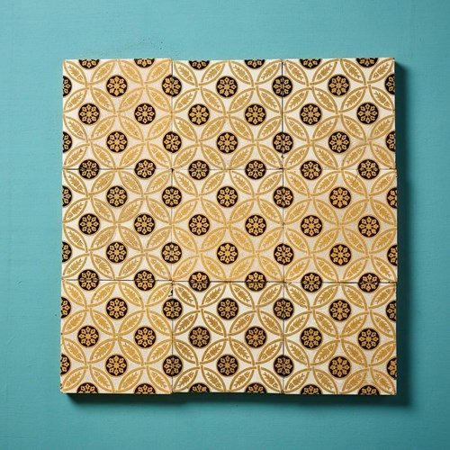 Set Of 9 Reclaimed Gothic Style 6-Inch Geometric Tiles