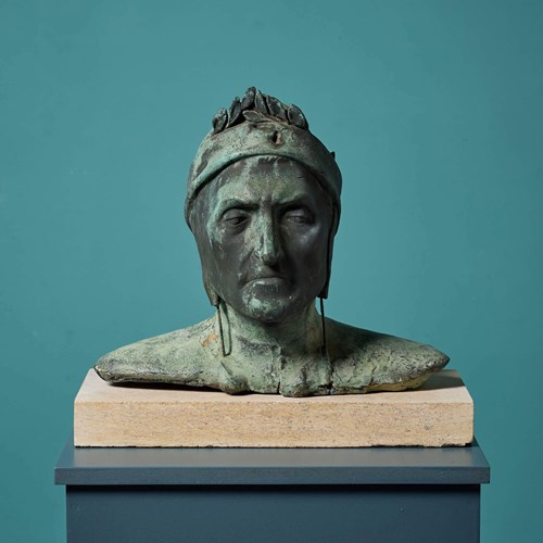 Antique Bronze Bust Of Dante