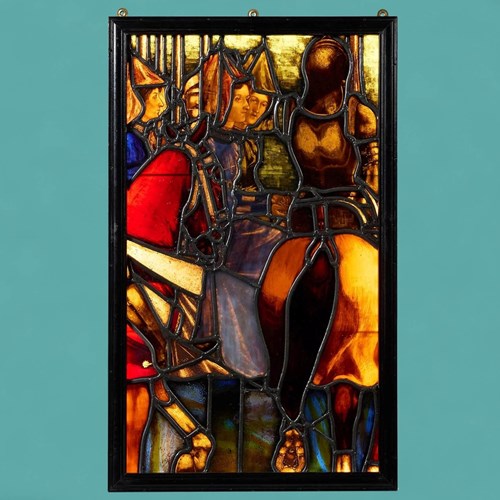 Antique Victorian Era Stained Glass Panel By Williams, Gamon & Co.
