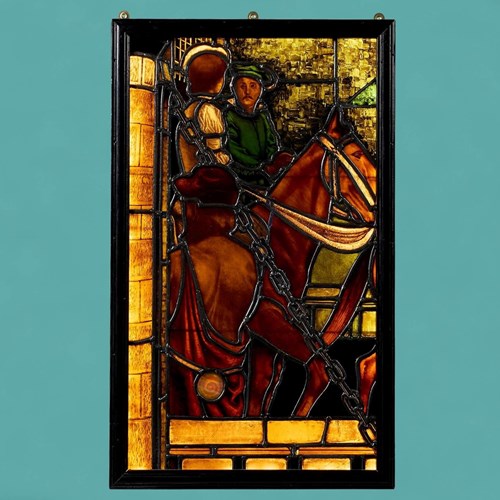 Antique Tudor Style Stained Glass Panel By Williams, Gamon & Co.