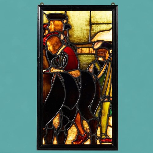 Antique Tudor Stained Glass Panel By Williams, Gamon & Co.