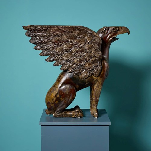 Georgian Carved Mahogany Griffin Sculpture