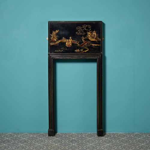 Narrow 1920S Chinoiserie Painted Fire Surround