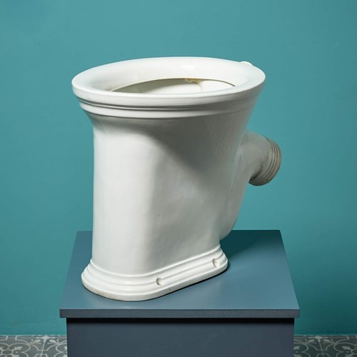 Antique English White Glazed Ceramic Toilet With P Trap