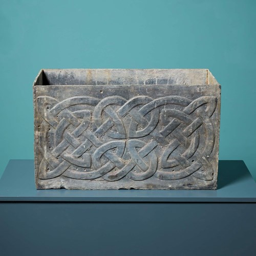 Antique English Celtic Knot Lead Garden Cistern