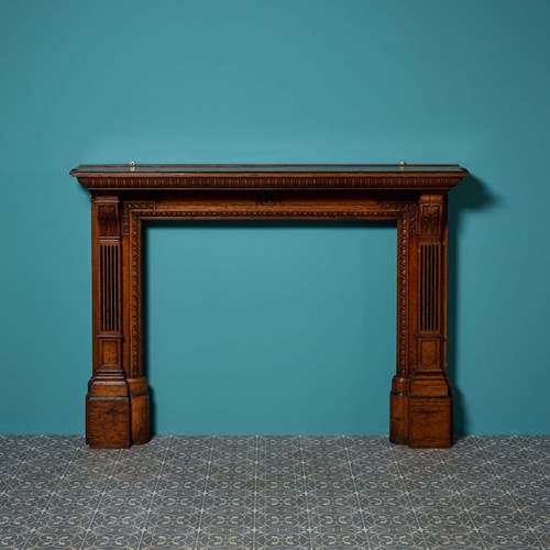 Antique English Victorian Oak Fire Surround