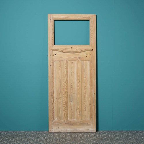Edwardian Style Reclaimed Stripped Pine Door For Glazing