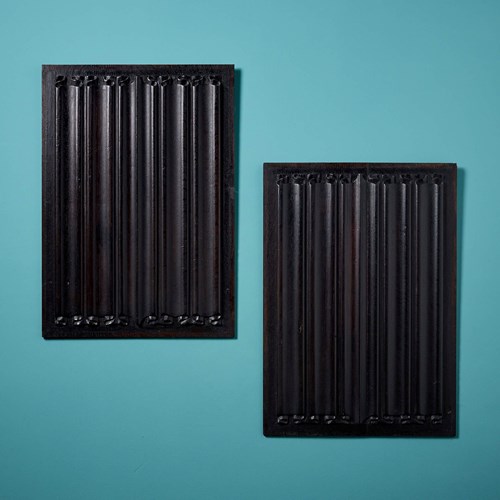 Pair Of 19Th Century Carved Oak Linenfold Panels (1 Of 2)