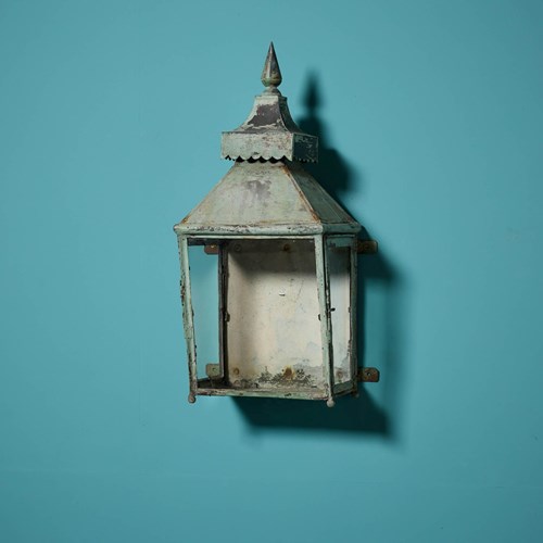 Antique English 19Th Century Copper Wall Hanging Gas Lamp