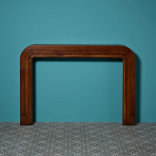 Antique Art Deco Style Rounded Oak Fireplace