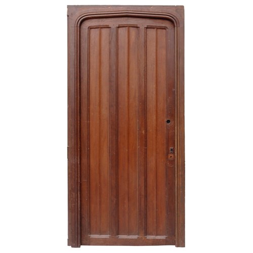Antique Edwardian Oak Door With Frame