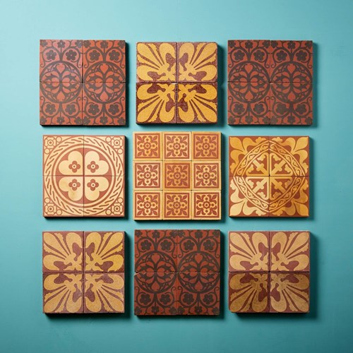 Collection Of British Post-Medieval Patterned Encaustic Tiles