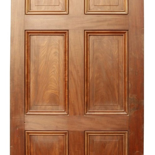 Antique Mahogany And Pine Panelled Door