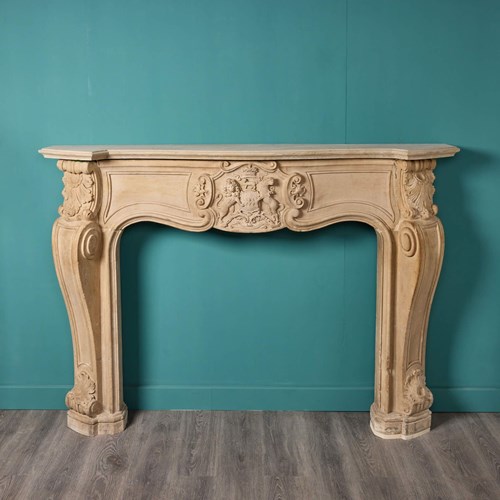 18Th Century Antique Limestone Fireplace From Warter Priory