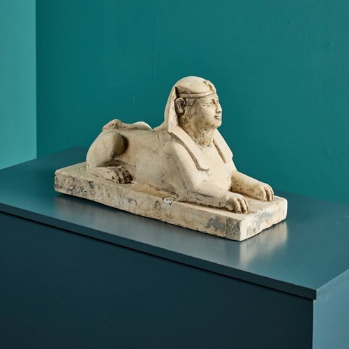 Antique Limestone Sphinx Sculpture