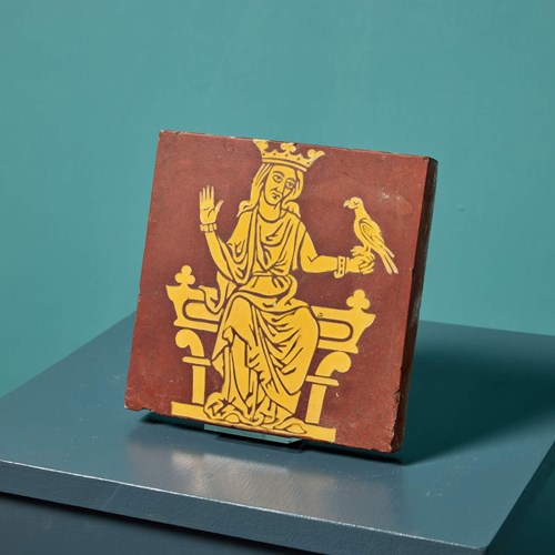 Minton Encaustic Neo-Medieval Tile Depicting A Queen