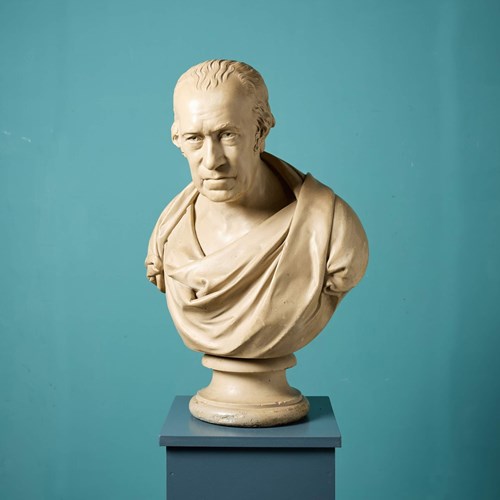 Antique Plaster Bust Of James Watt