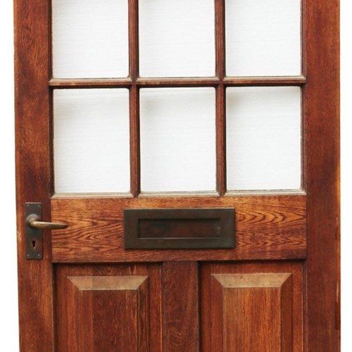 An Edwardian Glazed Oak Exterior Door