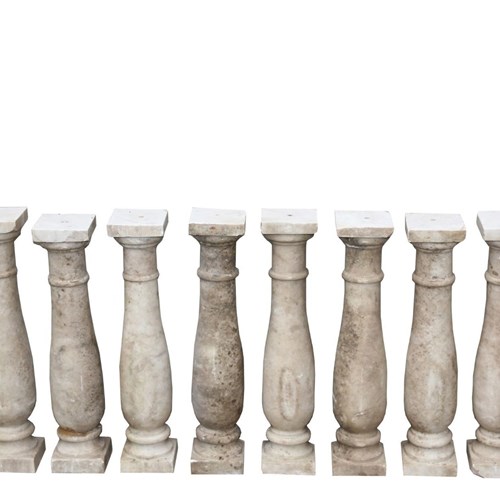 Set Of Eight Carrara Marble Balusters