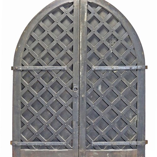 Pair Of Oversized Oak Medieval Style Castle Doors