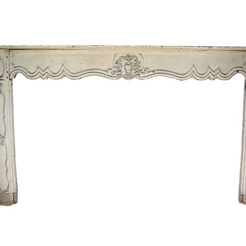 Antique 18Th Century Louis XV Carved Oak Fireplace