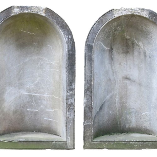 A Magnificent Pair Of Antique Marble Statue Niches