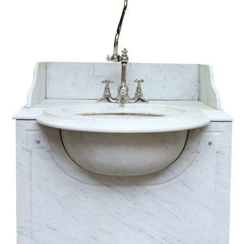 An Antique George Jennings Carrara Marble Wash Basin Or Sink