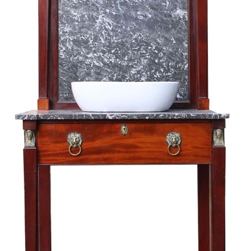 An Antique English Wash Stand With Basin