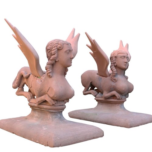 A Pair Of Georgian Stone Sphinxes By James Gibbs
