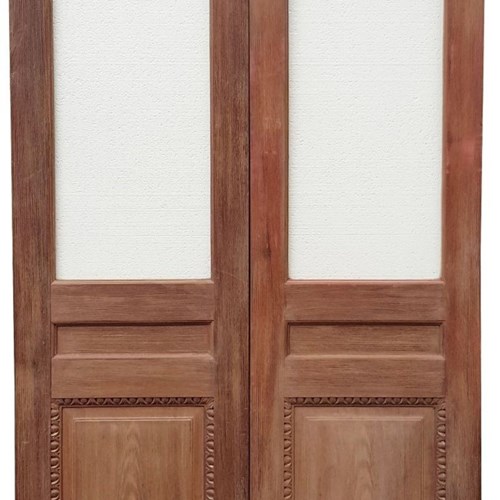 Antique Glazed Teak Double Doors