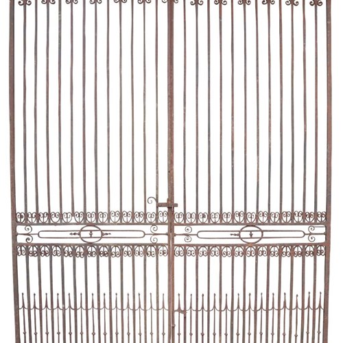 Large Antique Wrought Iron Entrance Gates