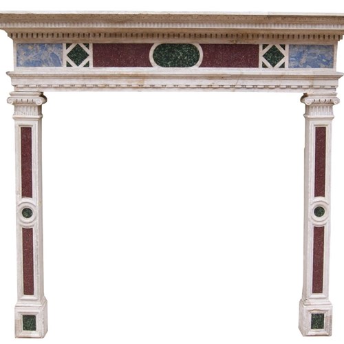 An English Renaissance Revival Fireplace With Porphyry Inlay