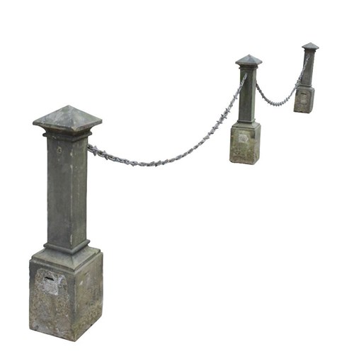 A Set Of Four Antique Stone Driveway Bollards