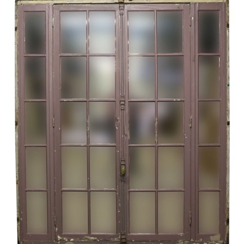 Set Of Antique Mirrored Doors With Frame