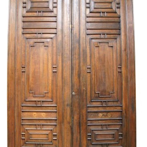 A Pair Of 12Ft Tall Antique English Oak Doors From The Palace Of Westminster
