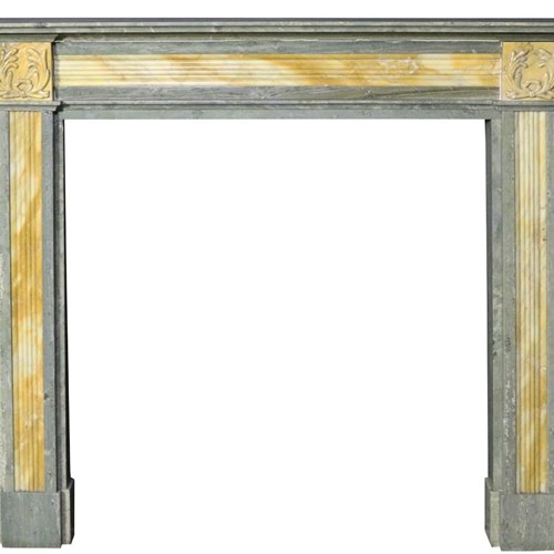 Antique Swedish Green And Sienna Marble Fire Surround