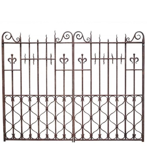Pair Of Reclaimed English Wrought Iron Driveway Gates